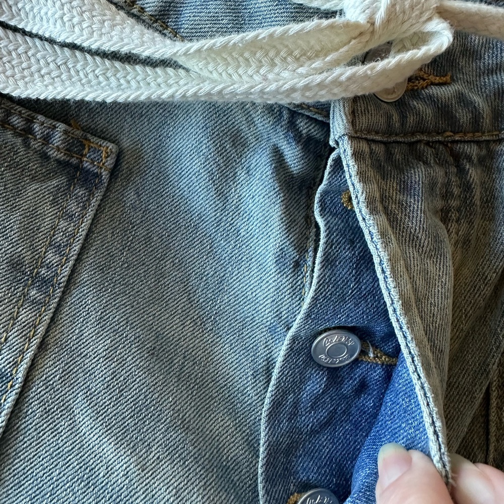 New! Wide Leg Barrel 100% Cotton w/ Drawstring Waist Denim Jeans Size 9/29 - Picture 7 of 10